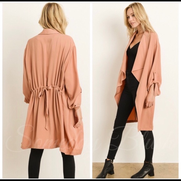 🎯♥️1 left 1M ♥️Salmon trench coat - Picture 2 of 2